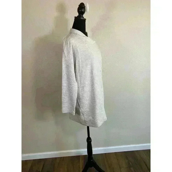 Eileen Fisher tencel textured knit Jacquard Kimono off white Women size XS - Picture 4 of 16